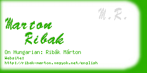 marton ribak business card